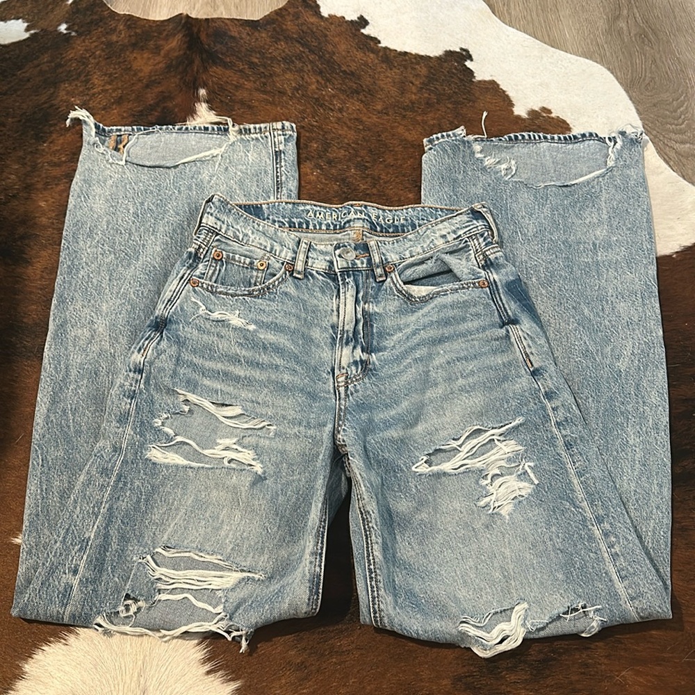 American Eagle Super High Rise Baggy Wide Leg Jeans